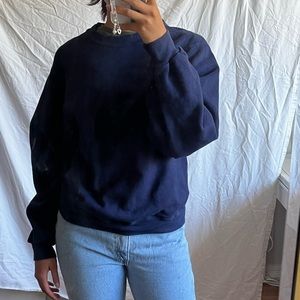 simple blue crewneck